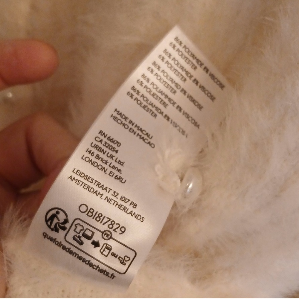 Anthropologie‎ Creamy-white Fuzzy Cardigan.sz M - Picture 2 of 3